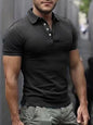 Men's Solid Color Lapel Short Sleeve POLO Shirt