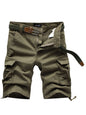 Straight Leg Cropped Pants Men's Loose Casual Pants Outdoor Sports Cargo Shorts (Without Belt)