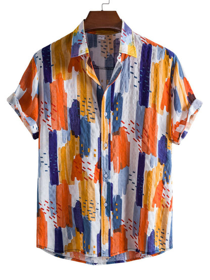 Vacation Floral Men's Casual Short Sleeve Floral Shirt