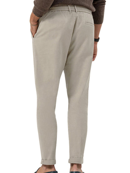 New men's trendy business straight solid color casual trousers