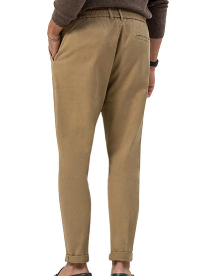 New men's trendy business straight solid color casual trousers