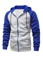 Jacket Contrasting color zipper cardigan plus fleece hoodie men's clothing