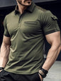 New POLO Shirt Pocket Men's Muscle Sports Polo Shirt