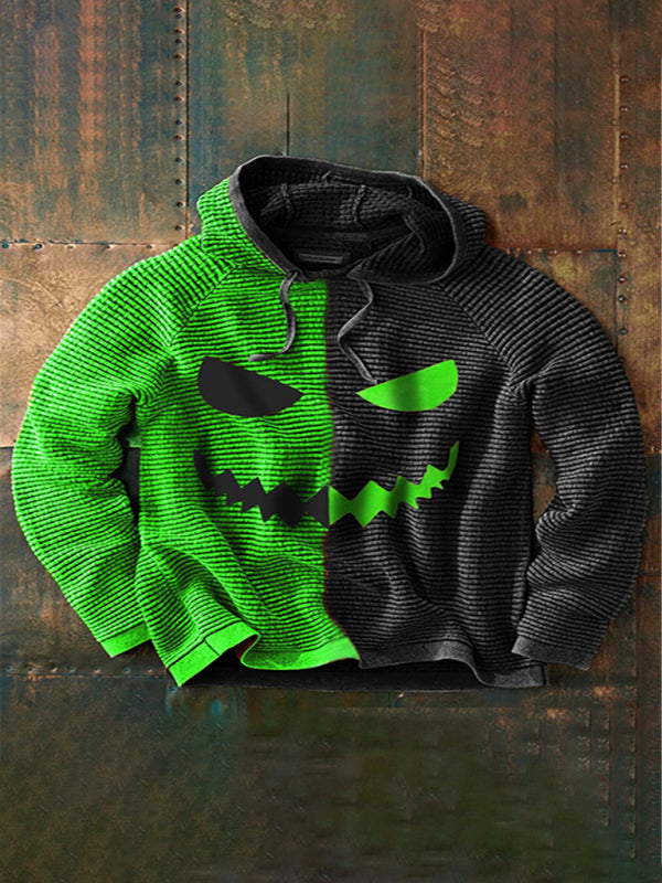 Halloween men's new pumpkin digital print hooded sweatshirt