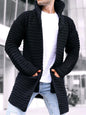 Men's turtleneck long sleeve knitted sweater cardigan