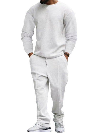 Men's new long-sleeved trousers round-neck casual suit