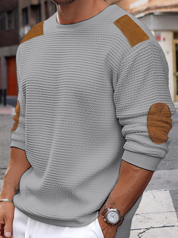 Men's Autumn-Winter Patchwork Textured Sweater