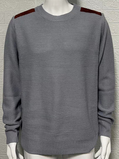 Men's Autumn-Winter Patchwork Textured Sweater