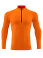 Men's long-sleeved quick-drying stand-up collar sports fitness top