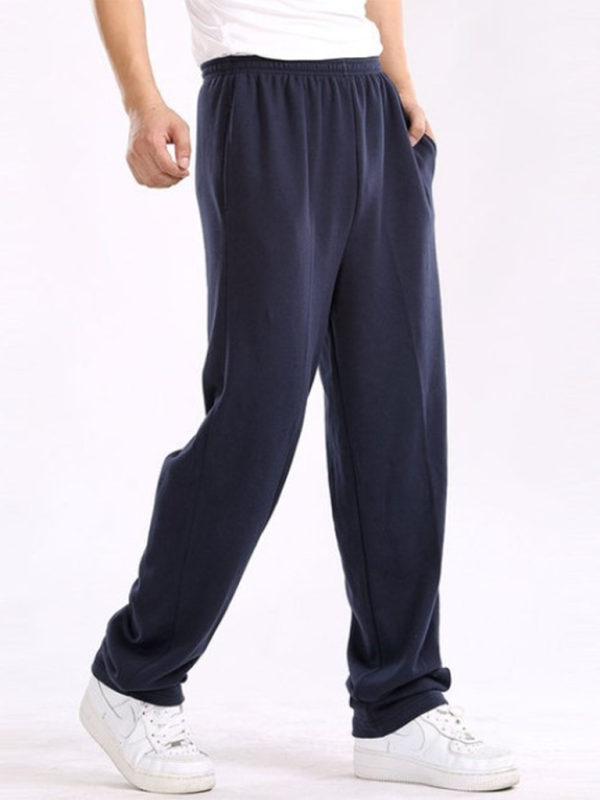 New men's casual straight solid color loose trousers