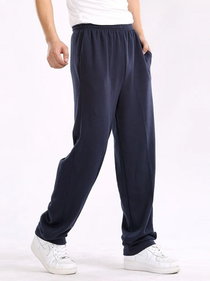 New men's casual straight solid color loose trousers