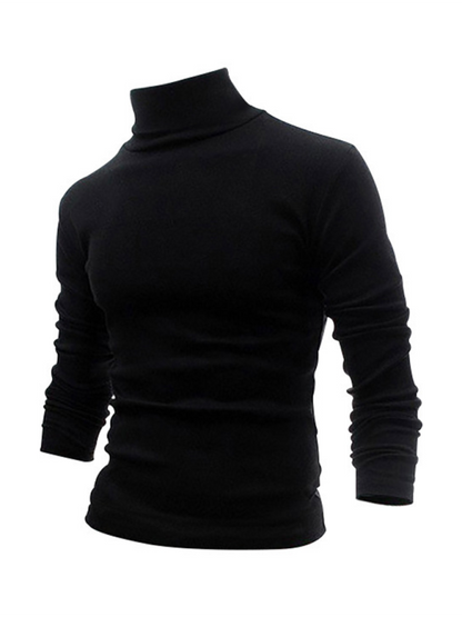 Simple base shirt high collar long sleeve T-shirt