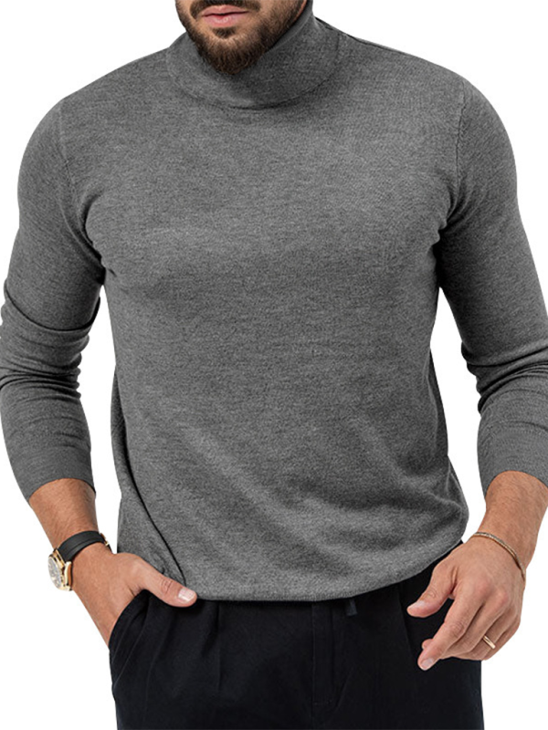 Simple base shirt high collar long sleeve T-shirt