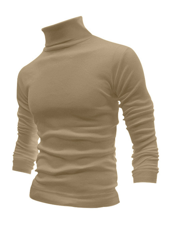 Simple base shirt high collar long sleeve T-shirt