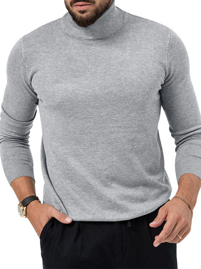 Simple base shirt high collar long sleeve T-shirt