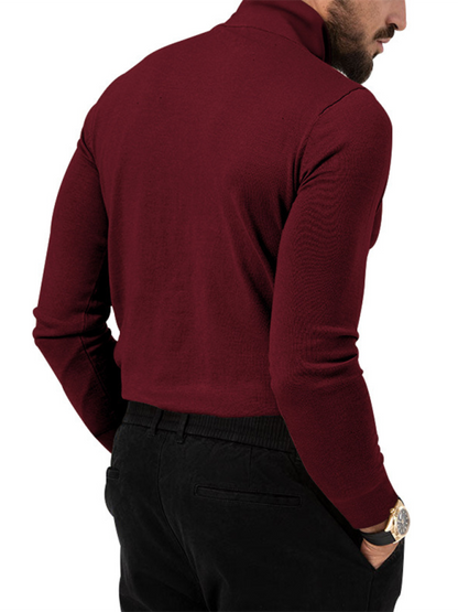 Simple base shirt high collar long sleeve T-shirt