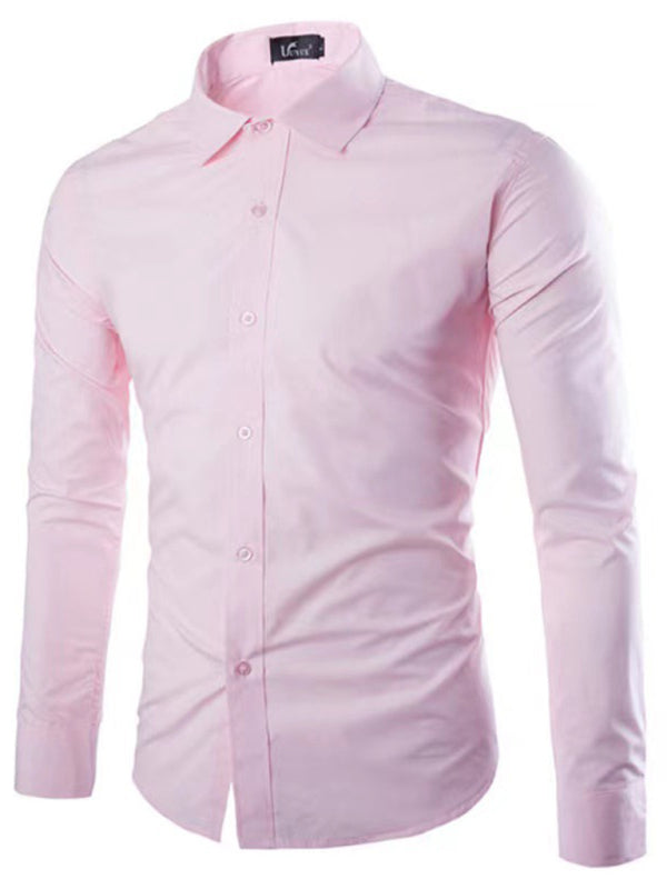 Casual lapel non-iron long-sleeved shirt