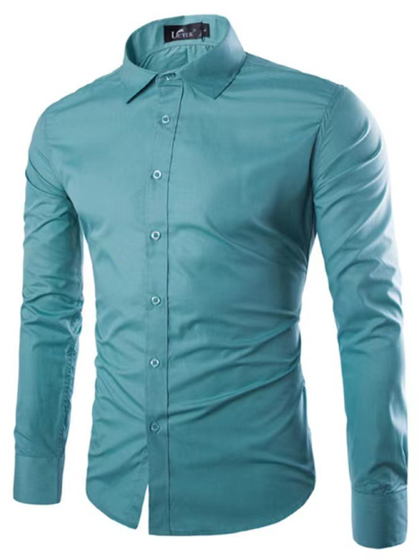 Casual lapel non-iron long-sleeved shirt