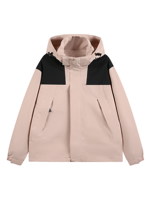 Unisex Couple Jacket with Removable Hood Waterproof Windproof Jacket