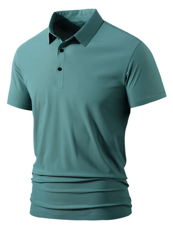 Men's high elastic non-marking ice silk lapel short-sleeved quick-drying polo shirt