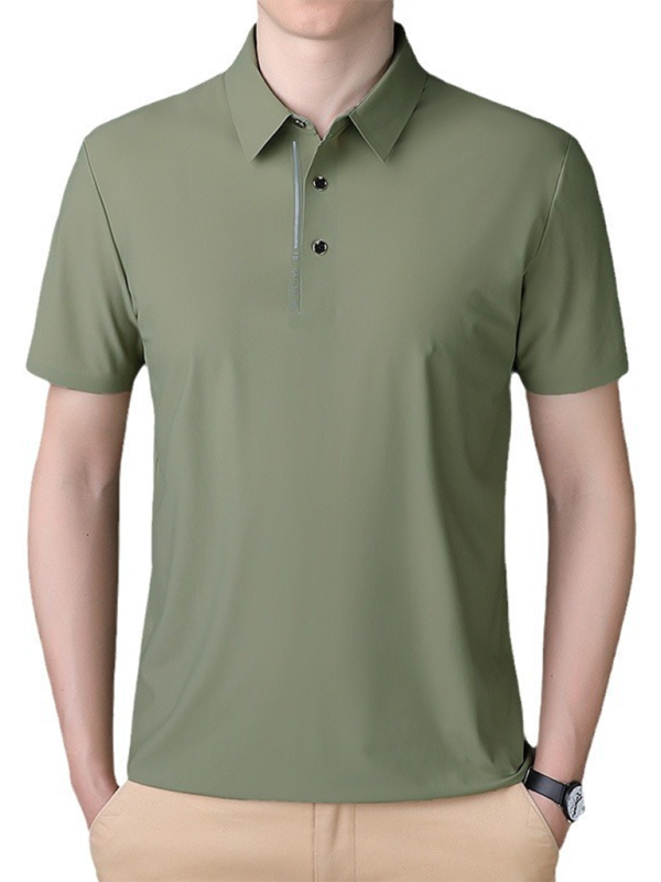 Men's short-sleeved ice silk high elastic non-marking polo shirt