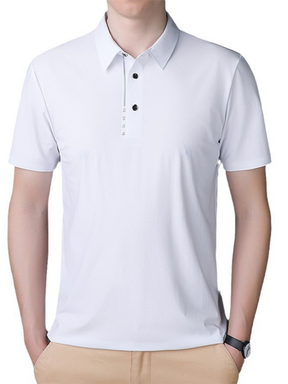 Men's short-sleeved ice silk high elastic non-marking polo shirt