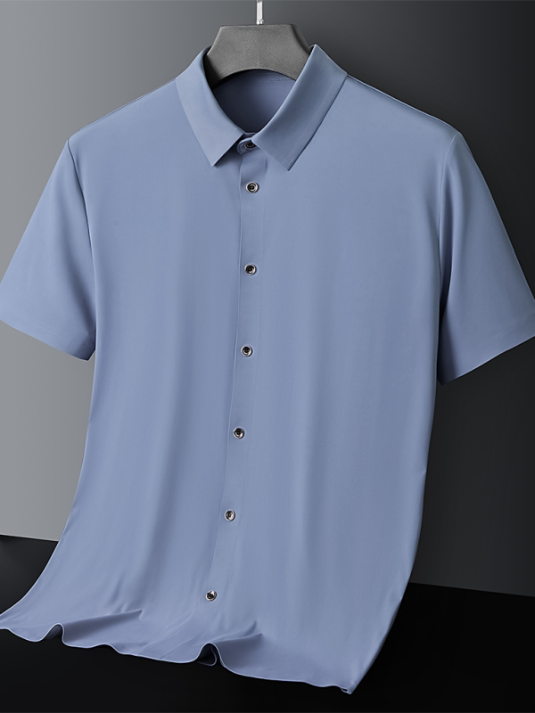 Men's light ice silk high elastic short sleeve shirt