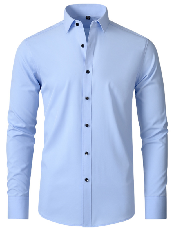 Men's non-iron wrinkle-resistant long-sleeve shirt