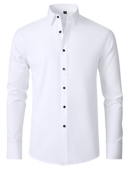 Men's non-iron wrinkle-resistant long-sleeve shirt