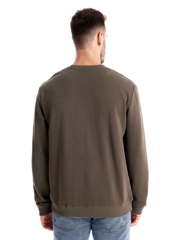 Men's Loose Solid Color Round Neck Casual Long Sleeve Sweatshirt