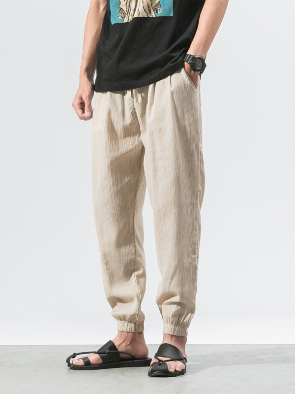 Men's Linen Pants Fashion Haren Pants Drawstring Pants