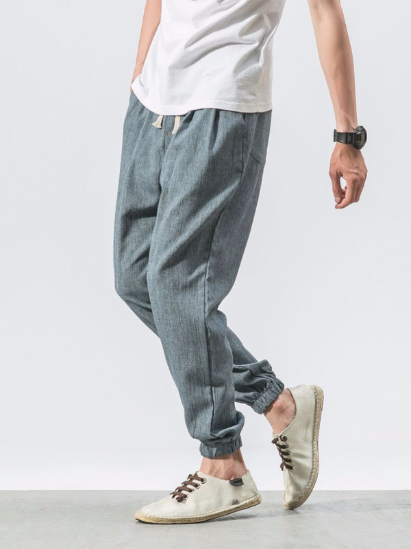 Men's Linen Pants Fashion Haren Pants Drawstring Pants