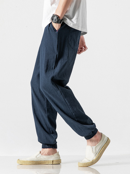 Men's Linen Pants Fashion Haren Pants Drawstring Pants