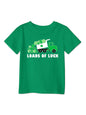 New style green clover printed loose pullover short-sleeved T-shirt for boys and girls