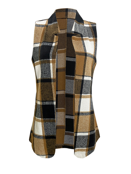 Ladies new loose plaid vest jacket