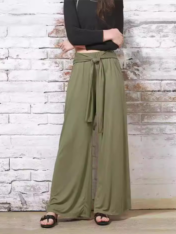 Solid color drapey wide-leg pants, casual and versatile, soft and comfortable yoga pants