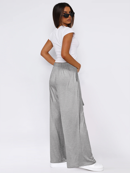 Solid color drapey wide-leg pants, casual and versatile, soft and comfortable yoga pants