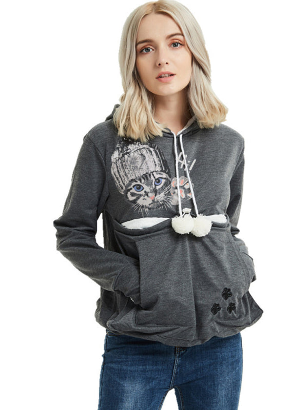 New arrival big pocket hooded sweatshirt star casual sweatshirt