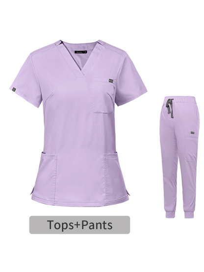 V-neck short-sleeved hospital nurse suit female operating room washing clothes