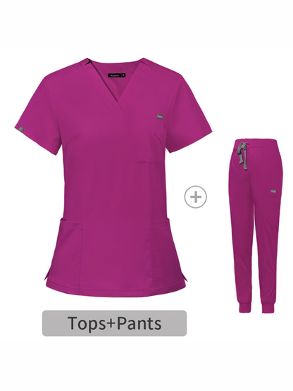 V-neck short-sleeved hospital nurse suit female operating room washing clothes