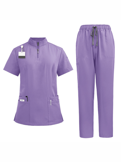 Stand collar zipper doctor nurse work uniform surgical gown surgical gown washing gown operating room straight pants solid color