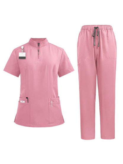 Stand collar zipper doctor nurse work uniform surgical gown surgical gown washing gown operating room straight pants solid color