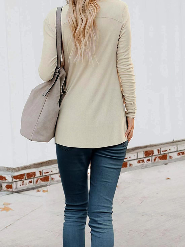 Women's Button Loose Knit Long Sleeve Cardigan Top