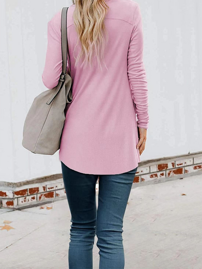 Women's Button Loose Knit Long Sleeve Cardigan Top