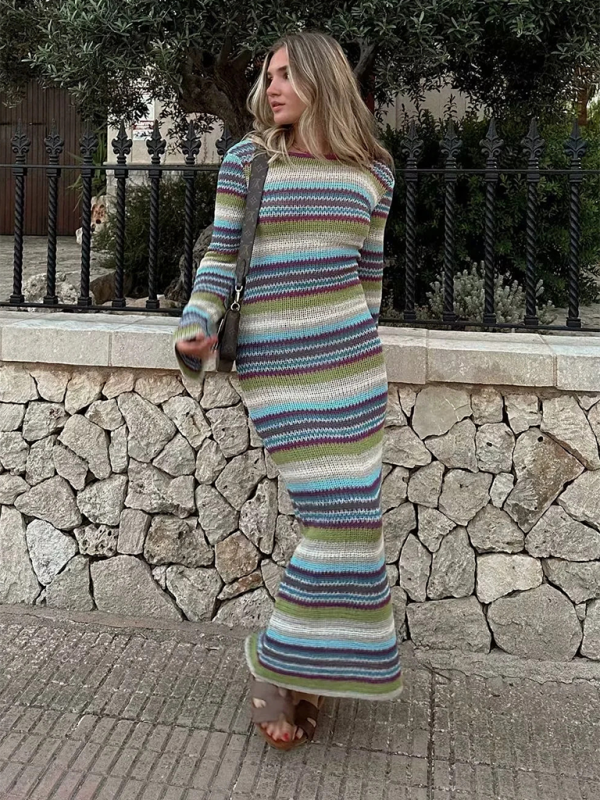 Striped knit dress