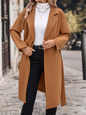 Women's Lace-Up Long Solid Color Tweed Jacket