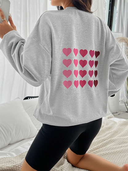 Valentine's Day Love Print Casual Loose Long Sleeve Sweatshirt