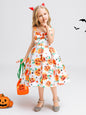 Halloween children's clothing, girls cosplay witch pumpkin performance dress princess dress