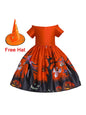 Halloween dressHalloween witch cosplay cosplay dress cartoon children's print dress