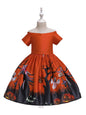 Halloween dressHalloween witch cosplay cosplay dress cartoon children's print dress